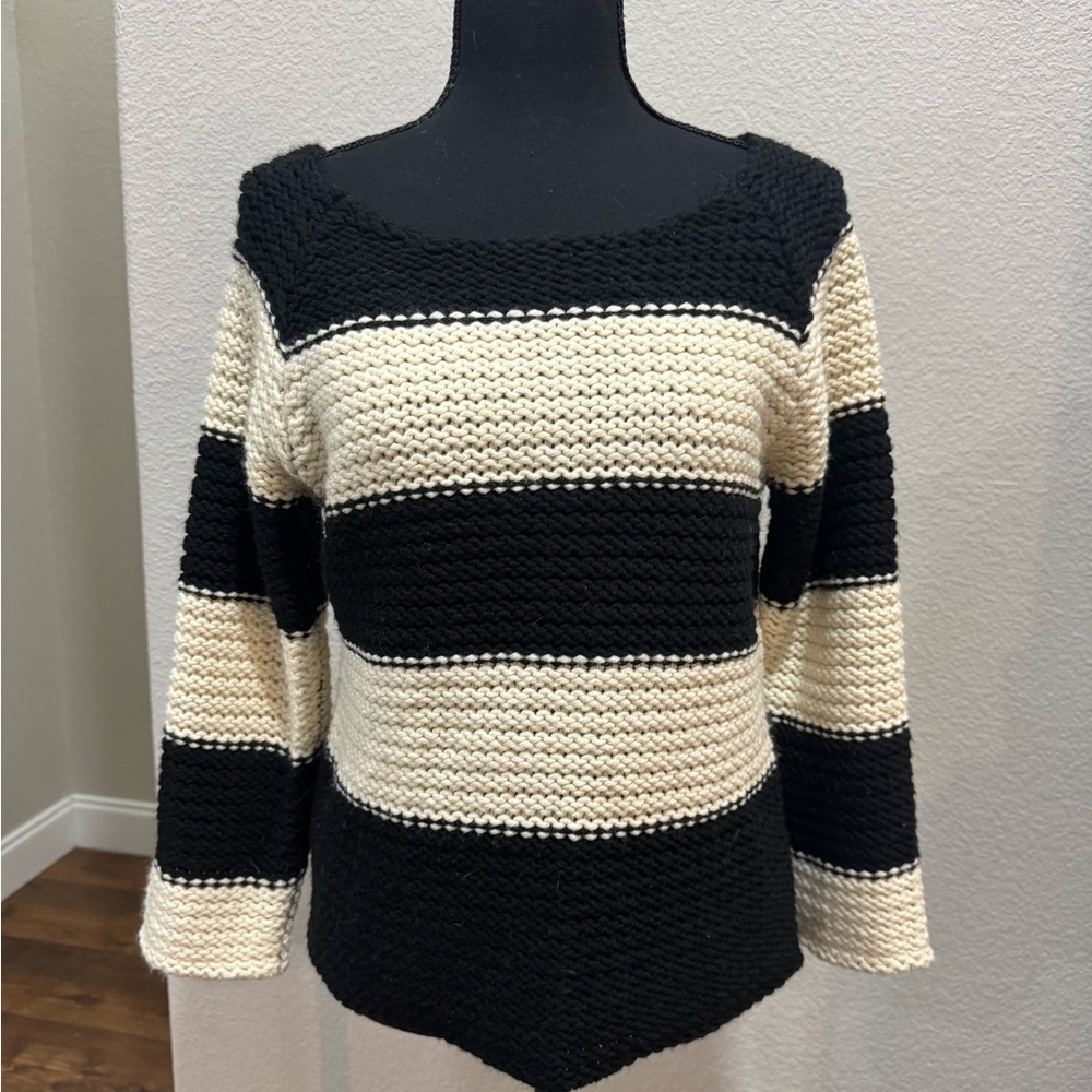 Sanctuary Alexa Striped Black and Cream Women's Sweater